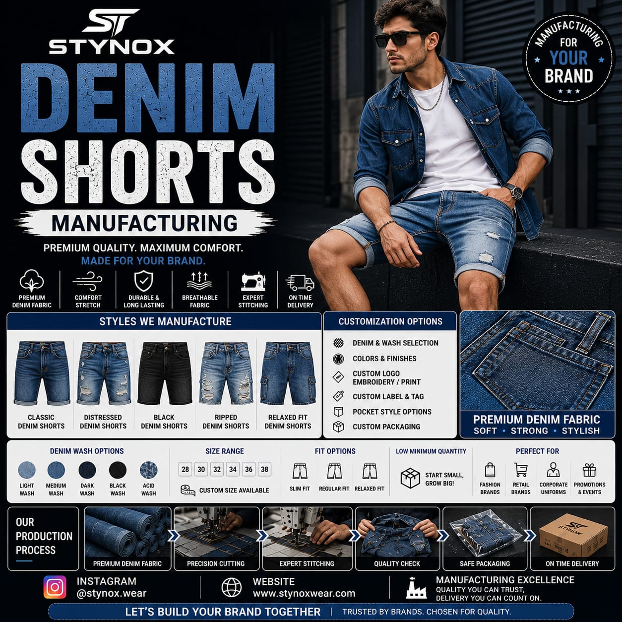 Denim shorts