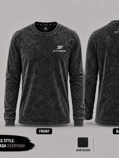 Acid wash t-shirt long sleeves
